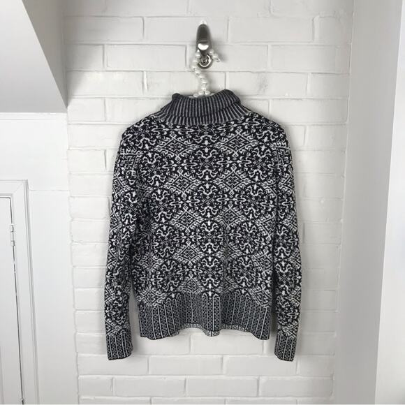 Talbots Vintage Cotton Wool Blend Patterned Turtleneck Sweater Size MP - Picture 6 of 8